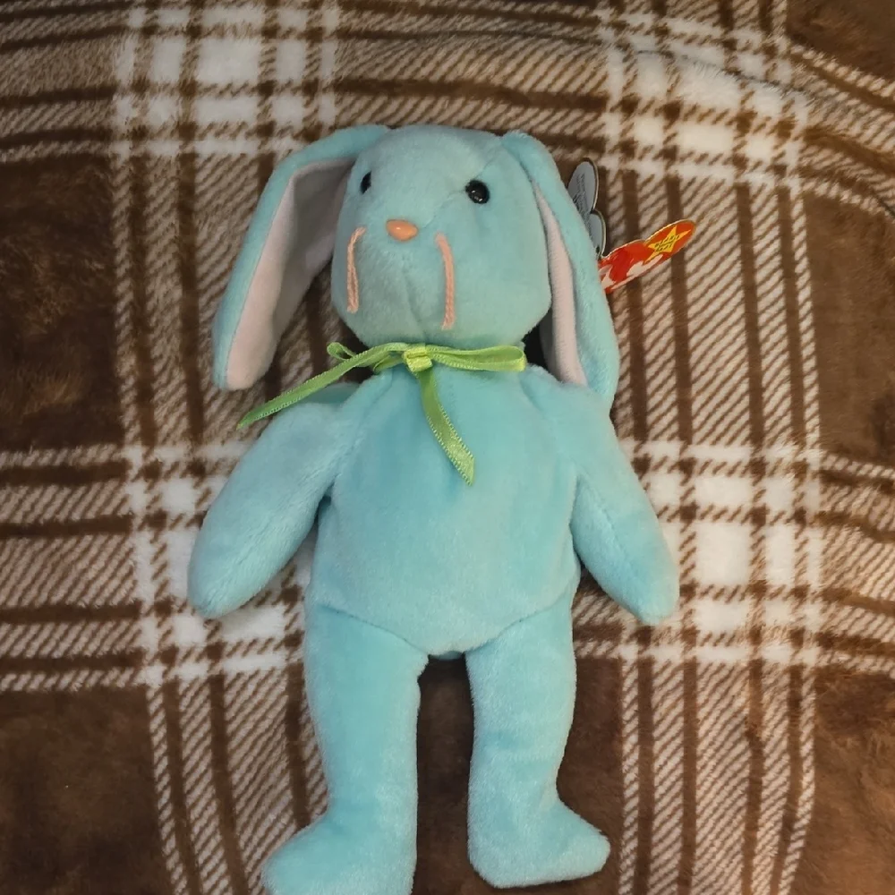 Ty Stuffed Bunny‎ Trio - Pink, Mint, Lavender